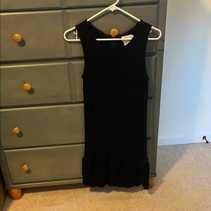 Adore Black Sleeveless Midi Dress with Ruffled Hem